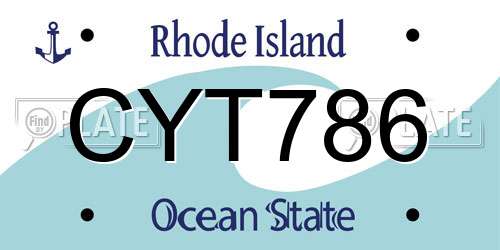 CYT786 Rhode Island License Plate