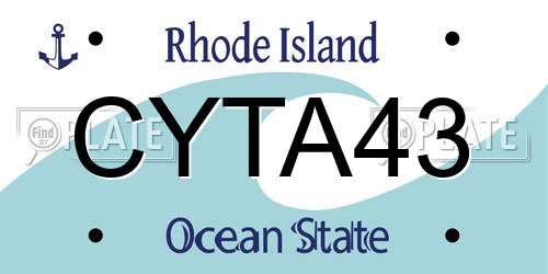 CYTA43 Rhode Island License Plate