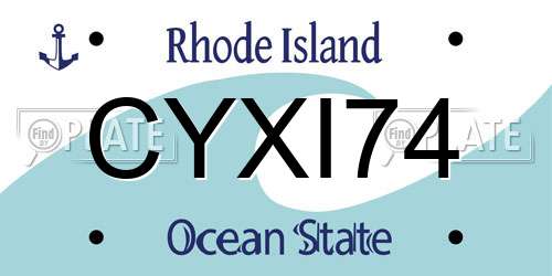 CYXI74 Rhode Island License Plate