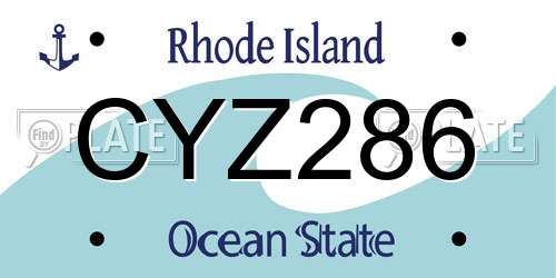 CYZ286 Rhode Island License Plate