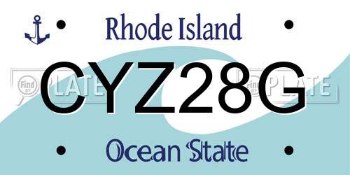 CYZ28G Rhode Island License Plate