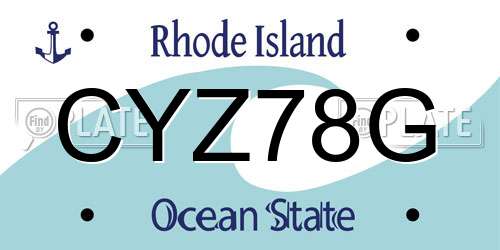 CYZ78G Rhode Island License Plate