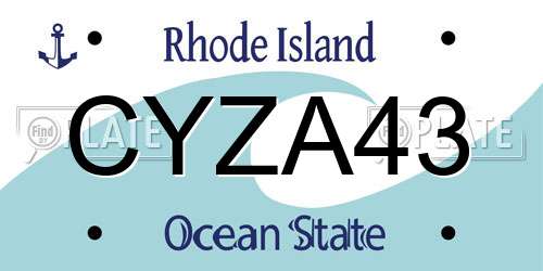 CYZA43 Rhode Island License Plate