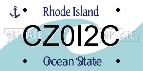 CZ0I2C Rhode Island License Plate