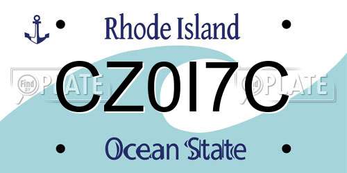 CZ0I7C Rhode Island License Plate