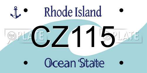 CZ115 Rhode Island License Plate