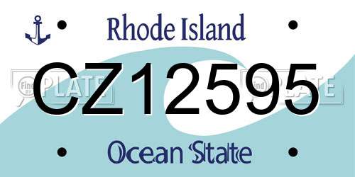 CZ12595 Rhode Island License Plate