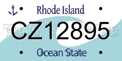 CZ12895 Rhode Island License Plate