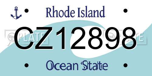 CZ12898 Rhode Island License Plate