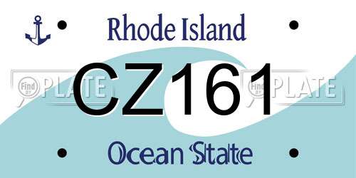CZ161 Rhode Island License Plate