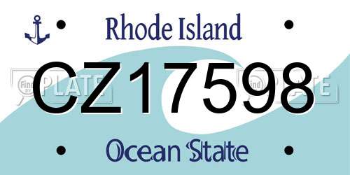 CZ17598 Rhode Island License Plate