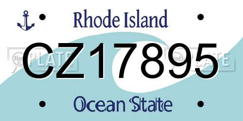 CZ17895 Rhode Island License Plate