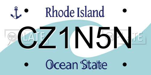 CZ1N5N Rhode Island License Plate