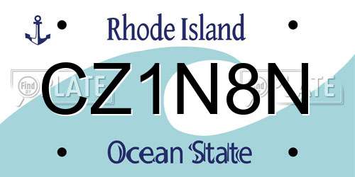 CZ1N8N Rhode Island License Plate