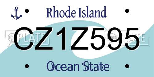 CZ1Z595 Rhode Island License Plate