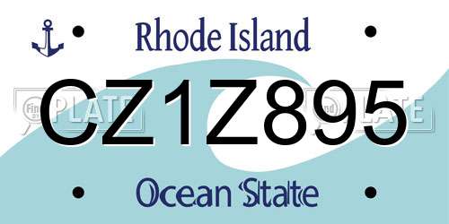 CZ1Z895 Rhode Island License Plate