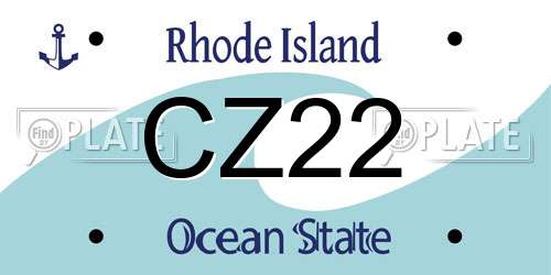 CZ22 Rhode Island License Plate