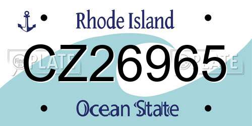 CZ26965 Rhode Island License Plate