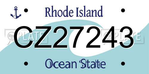 CZ27243 Rhode Island License Plate