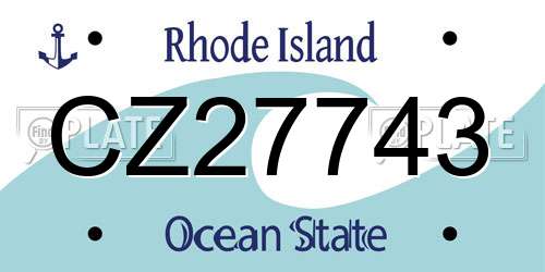 CZ27743 Rhode Island License Plate