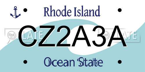CZ2A3A Rhode Island License Plate