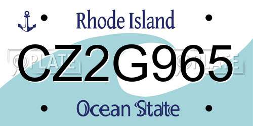 CZ2G965 Rhode Island License Plate
