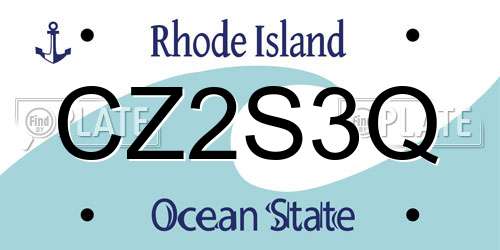 CZ2S3Q Rhode Island License Plate