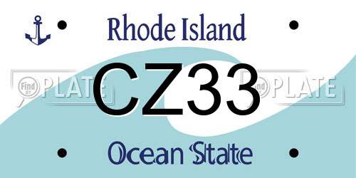 CZ33 Rhode Island License Plate