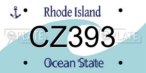 CZ393 Rhode Island License Plate