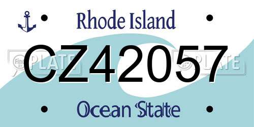 CZ42057 Rhode Island License Plate