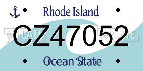 CZ47052 Rhode Island License Plate