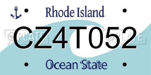 CZ4T052 Rhode Island License Plate