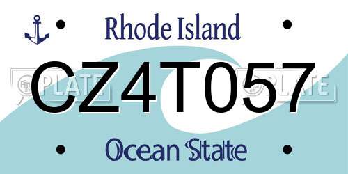 CZ4T057 Rhode Island License Plate