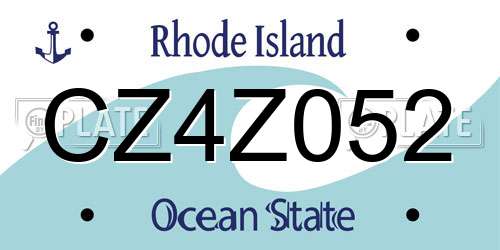 CZ4Z052 Rhode Island License Plate