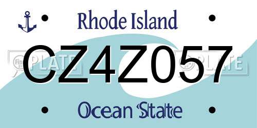 CZ4Z057 Rhode Island License Plate