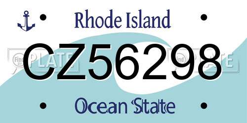 CZ56298 Rhode Island License Plate