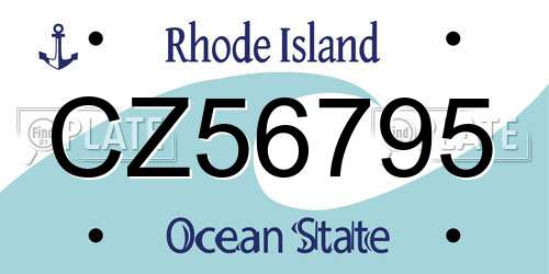 CZ56795 Rhode Island License Plate
