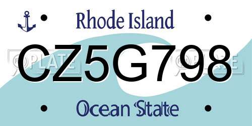 CZ5G798 Rhode Island License Plate
