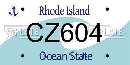 CZ604 Rhode Island License Plate