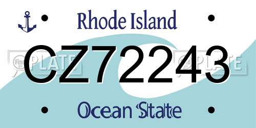 CZ72243 Rhode Island License Plate