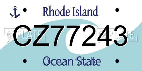 CZ77243 Rhode Island License Plate