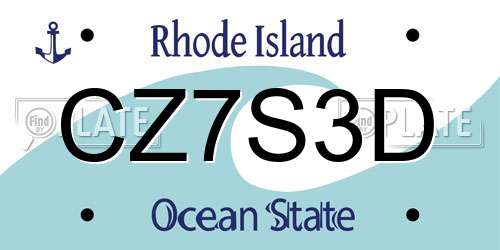CZ7S3D Rhode Island License Plate