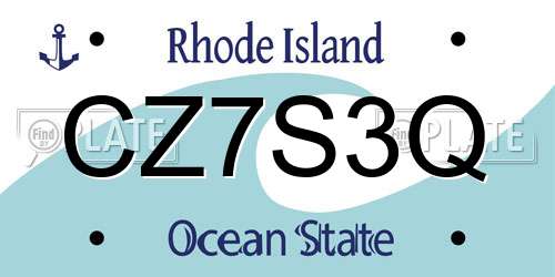 CZ7S3Q Rhode Island License Plate