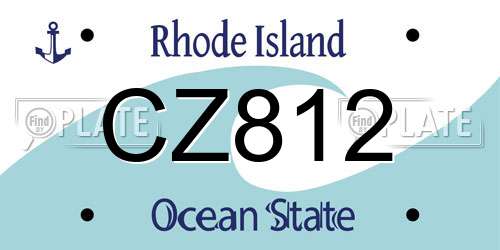 CZ812 Rhode Island License Plate
