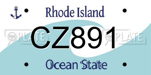 CZ891 Rhode Island License Plate