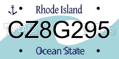 CZ8G295 Rhode Island License Plate
