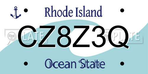 CZ8Z3Q Rhode Island License Plate