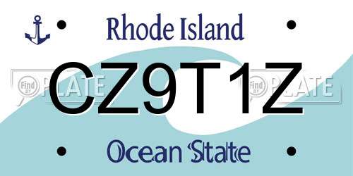 CZ9T1Z Rhode Island License Plate