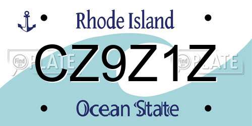 CZ9Z1Z Rhode Island License Plate