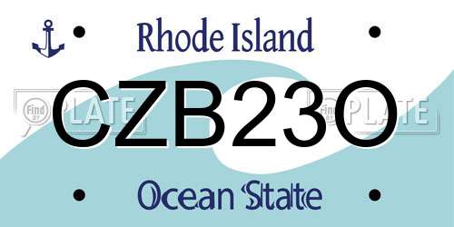 CZB23O Rhode Island License Plate
